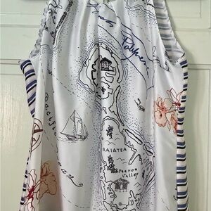 White House Black Market Nautical Map Print Tank Top